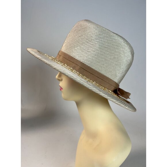 Vintage Terry B. Womens Straw Hat With Paisley Lining & Ribbon Detail main image 12